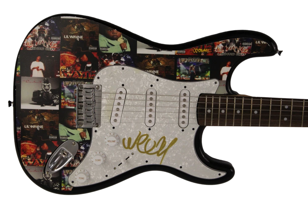 LIL WAYNE SIGNED AUTOGRAPH CUSTOM 1/1 FENDER ELECTRIC GUITAR - THA CARTER W/ JSA