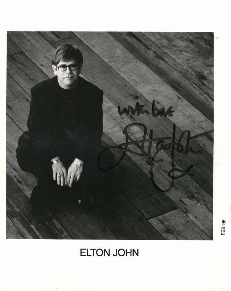 ELTON JOHN SIGNED AUTOGRAPH 8X10 PHOTO - TOO LOW FOR ZERO, BREAKING HEARTS JSA