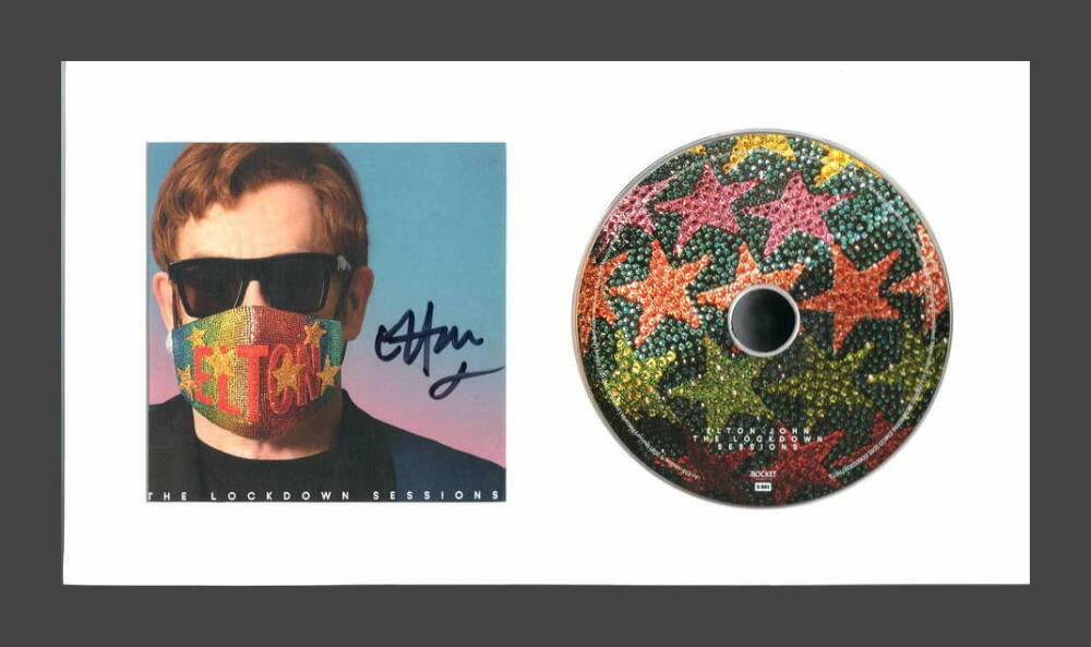 ELTON JOHN SIGNED AUTOGRAPH LOCKDOWN SESSIONS FRAMED CD DISPLAY - READY TO HANG!