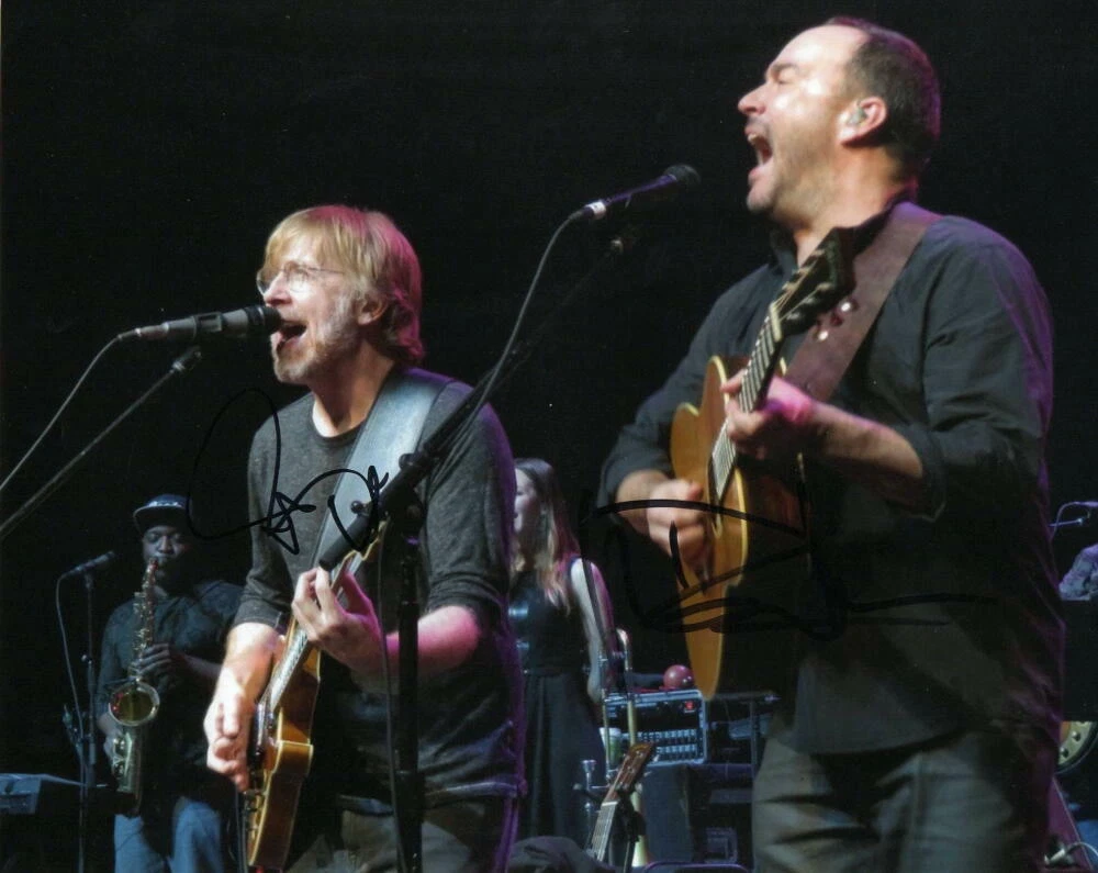 TREY ANASTASIO & DAVE MATTHEWS SIGNED AUTOGRAPH 8x10 PHOTO - VERY RARE W/ JSA