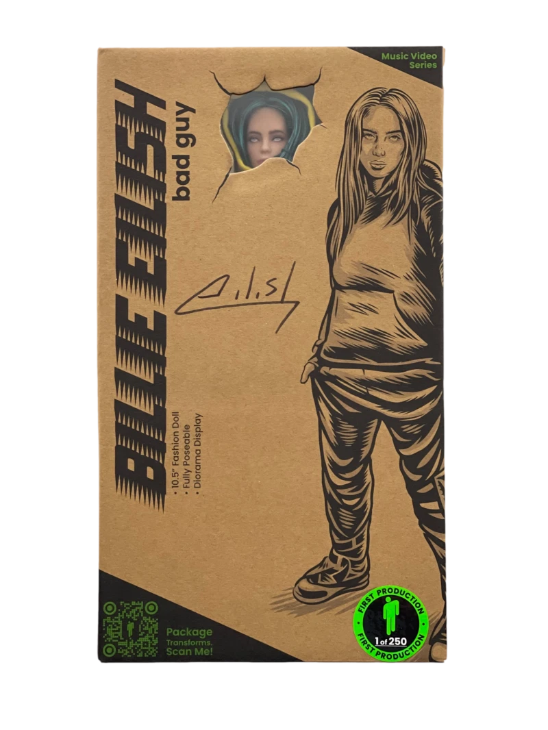 BILLIE EILISH SIGNED AUTOGRAPH BAD GUY ACTION FIGURE - VERY RARE! #D 250 W/ JSA