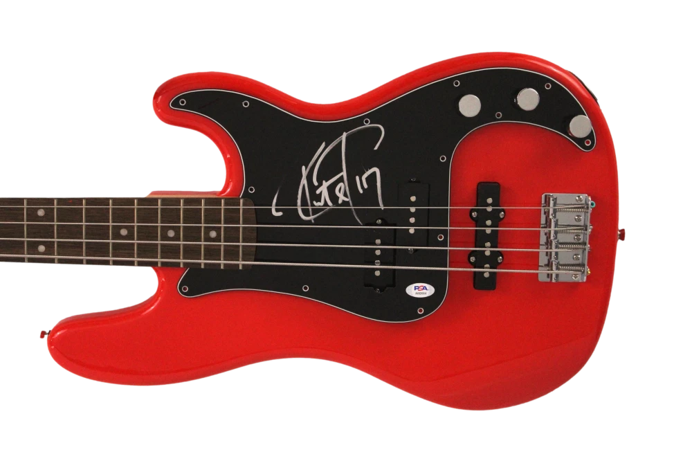 ROBERT TRUJILLO SIGNED AUTOGRAPH RED FENDER ELECTRIC BASS GUITAR METALLICA PSA