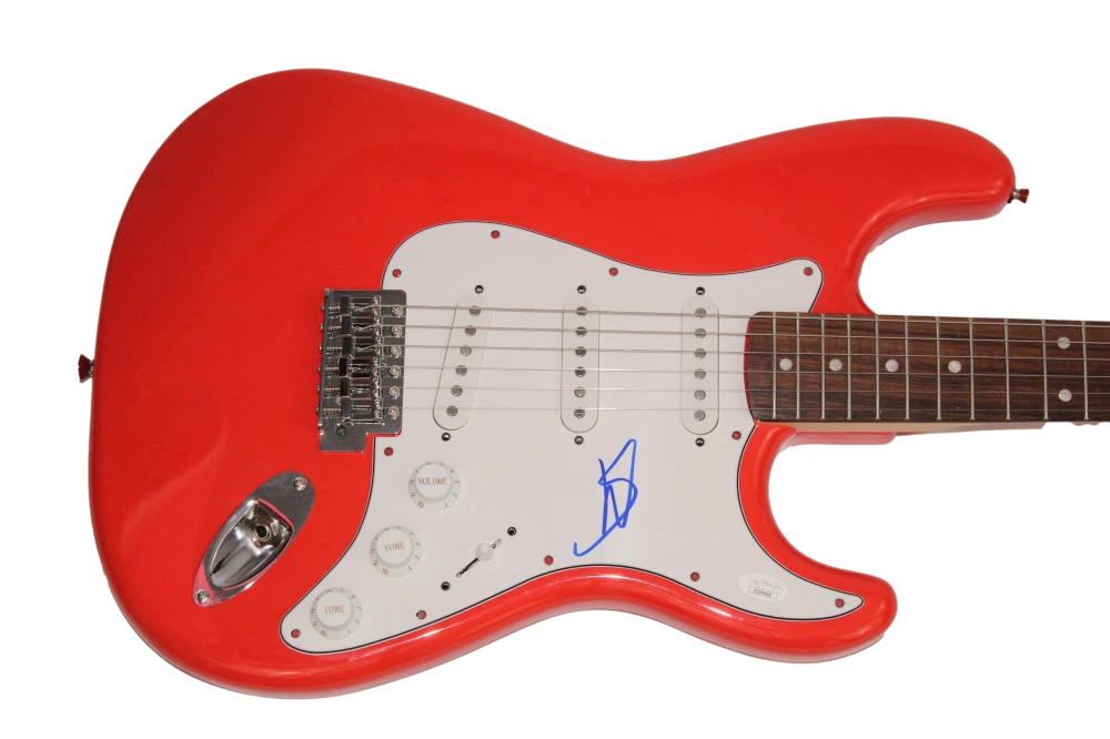 STEVE WINWOOD SIGNED AUTOGRAPH FULL SIZE RED FENDER ELECTRIC GUITAR - W/ JSA COA