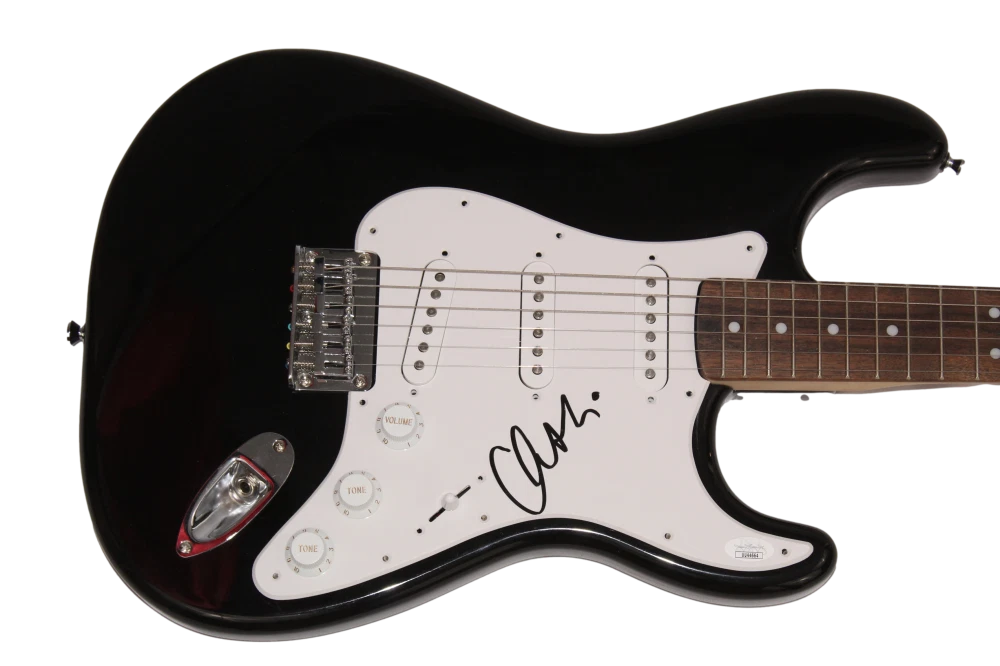 ORIANTHI PANAGARIS SIGNED AUTOGRAPH FULL SIZE BLACK FENDER ELECTRIC GUITAR JSA