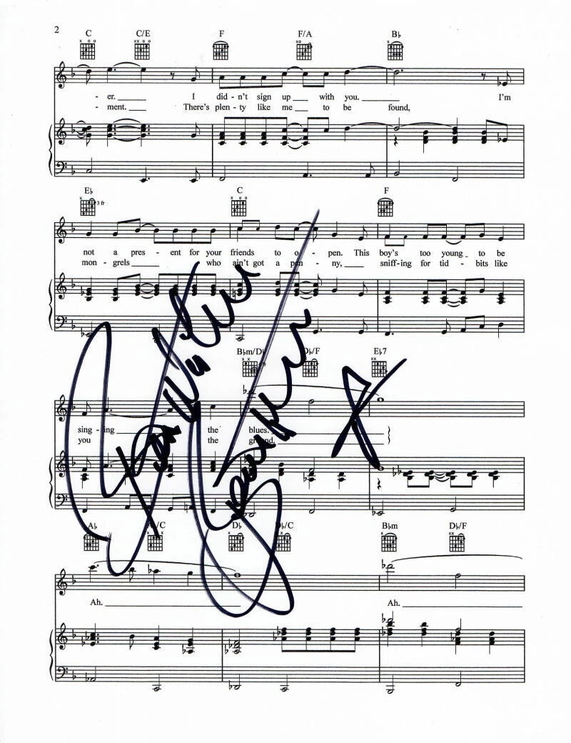 BERNIE TAUPIN SIGNED AUTOGRAPH GOODBYE YELLOW BRICK ROAD SHEET MUSIC W/ JSA COA