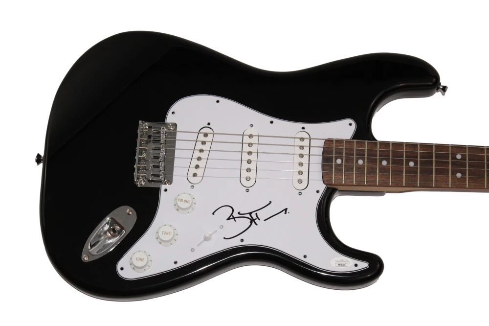 BRANDON FLOWERS SIGNED AUTOGRAPH BLACK FENDER ELECTRIC GUITAR THE KILLERS w/ JSA