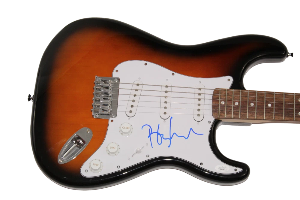 BARRY MANILOW SIGNED AUTOGRAPH FENDER ELECTRIC GUITAR COPACABANA SINGER JSA COA