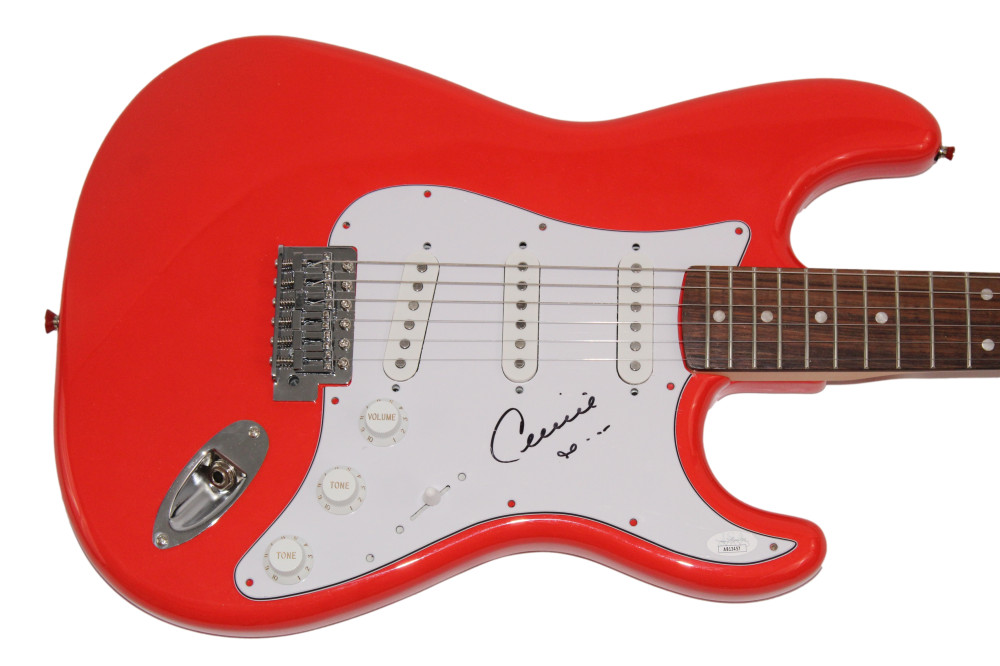 CELINE DION SIGNED AUTOGRAPH FENDER ELECTRIC GUITAR - TITANIC SINGER JSA COA