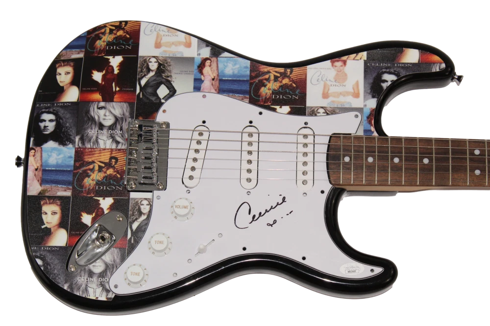 CELINE DION SIGNED AUTOGRAPH CUSTOM ONE OF A KIND FENDER ELECTRIC GUITAR  JSA