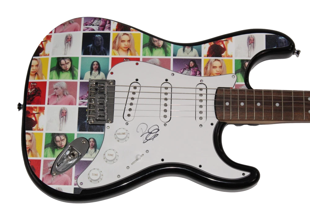 BILLIE EILISH SIGNED AUTOGRAPH CUSTOM FENDER ELECTRIC GUITAR RARE! W/ JSA COA