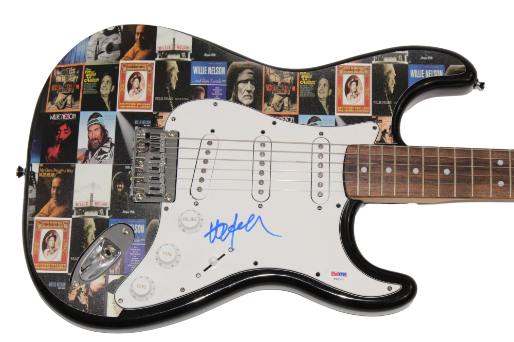 WILLIE NELSON SIGNED AUTOGRAPH CUSTOM 1/1 FENDER ELECTRIC GUITAR - RARE! PSA COA