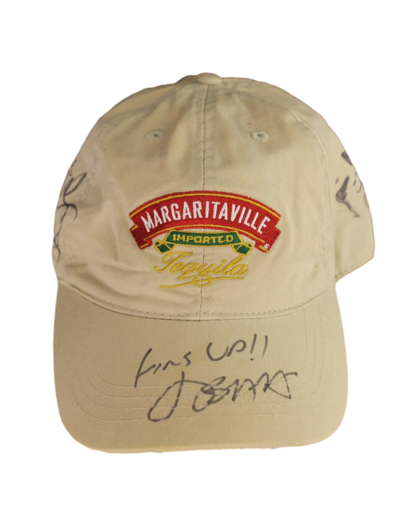 JIMMY BUFFETT & THE CORAL REEFER BAND SIGNED AUTOGRAPH HAT - MAC MCANALLY +3 JSA