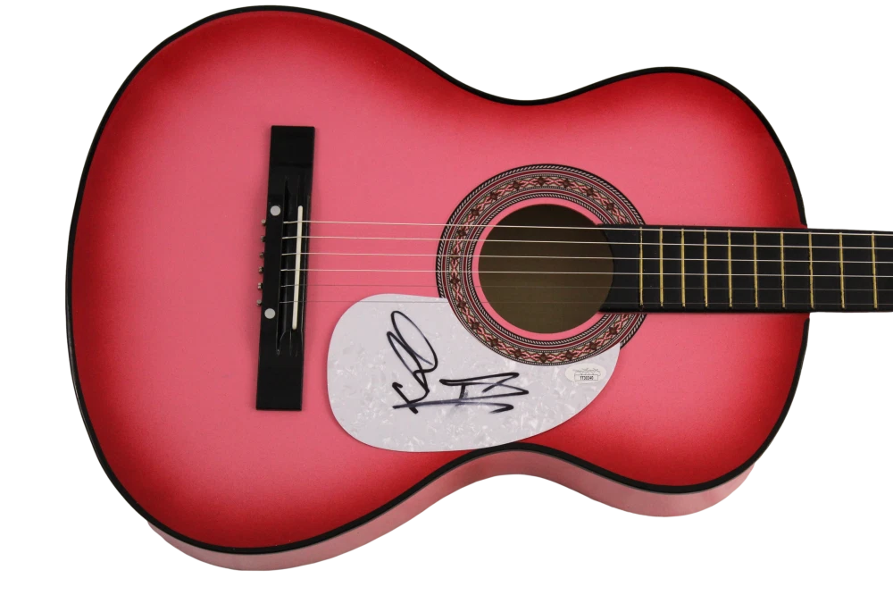 MADDIE & TAE SIGNED AUTOGRAPH FULL SIZE PINK ACOUSTIC GUITAR - RARE! JSA COA