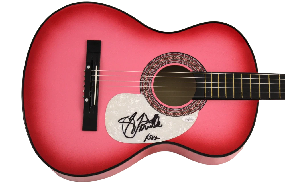 TENILLE TOWNES SIGNED AUTOGRAPH FULL SIZE PINK ACOUSTIC GUITAR - RARE! JSA COA
