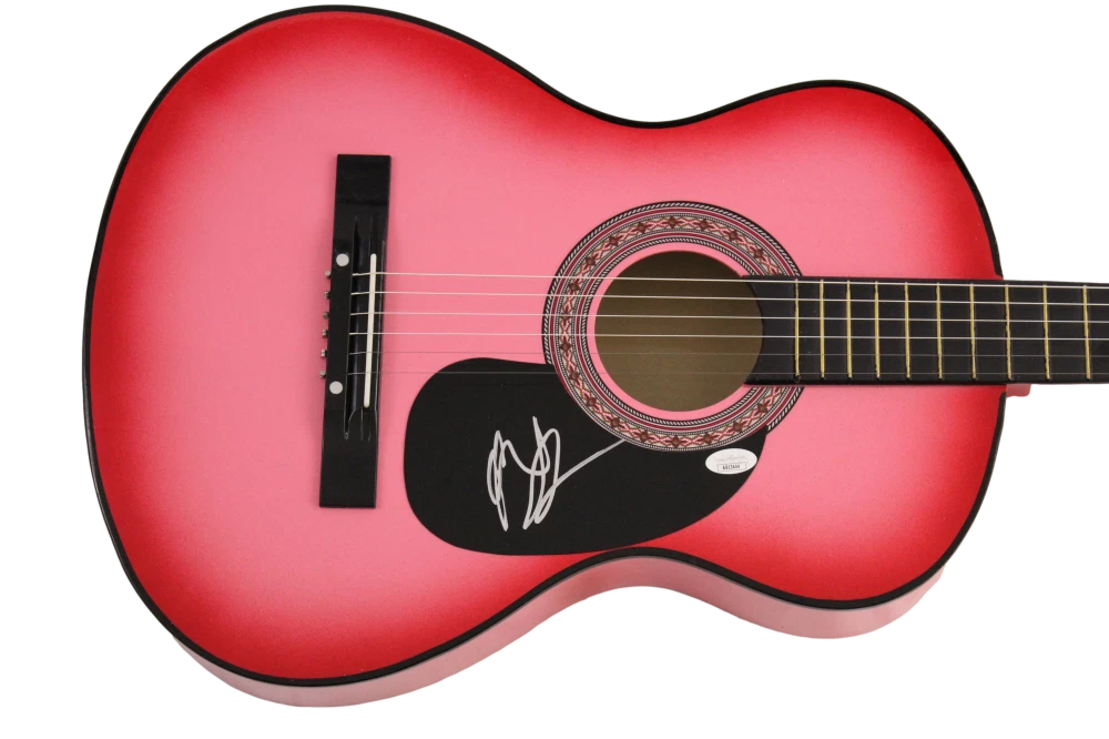MIRANDA LAMBERT SIGNED AUTOGRAPH FULL SIZE PINK ACOUSTIC GUITAR COUNTRY W/ JSA