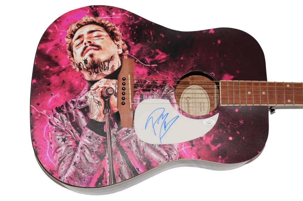 POST MALONE SIGNED AUTOGRAPH CUSTOM GIBSON EPIPHONE ACOUSTIC GUITAR 1/1 JSA COA