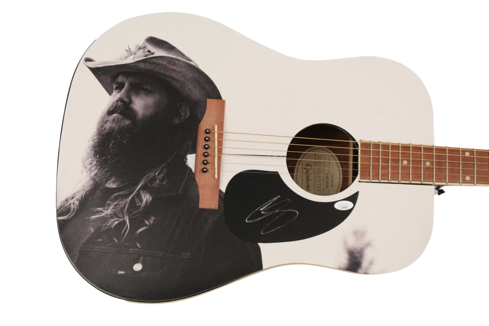 CHRIS STAPLETON SIGNED AUTOGRAPH CUSTOM 1/1 EPIPHONE ACOUSTIC GUITAR w/ JSA COA