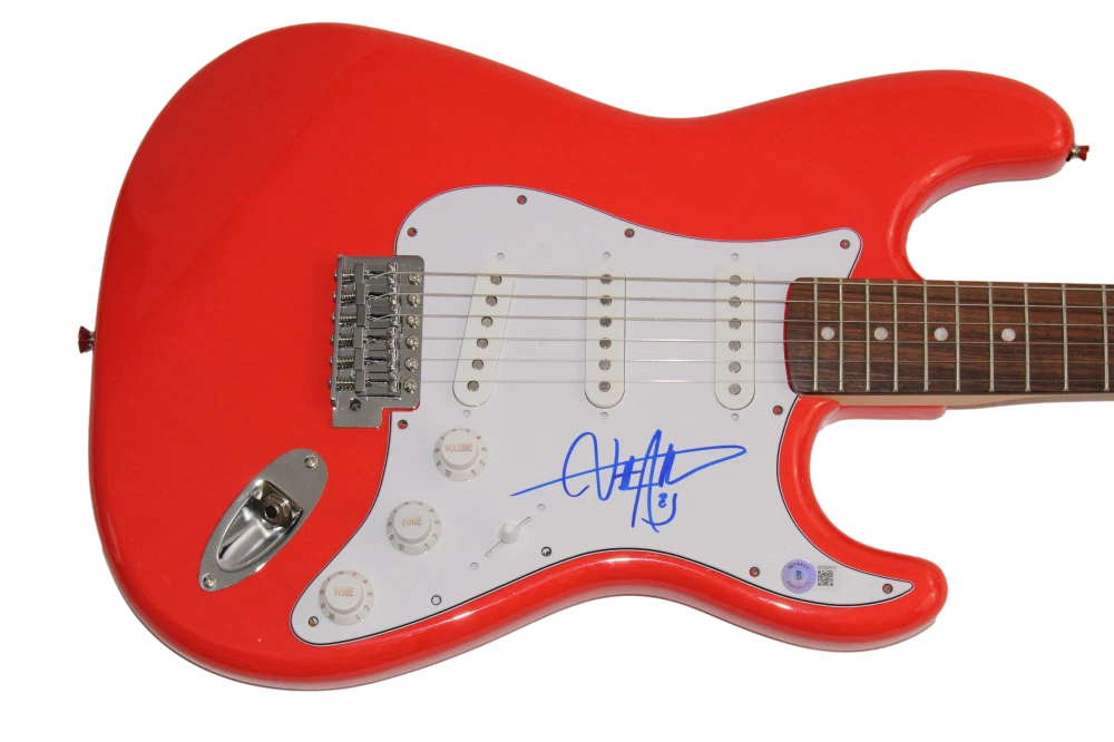 BILLY STRINGS SIGNED AUTOGRAPH RED FENDER ELECTRIC GUITAR - RARE! HOME BECKETT
