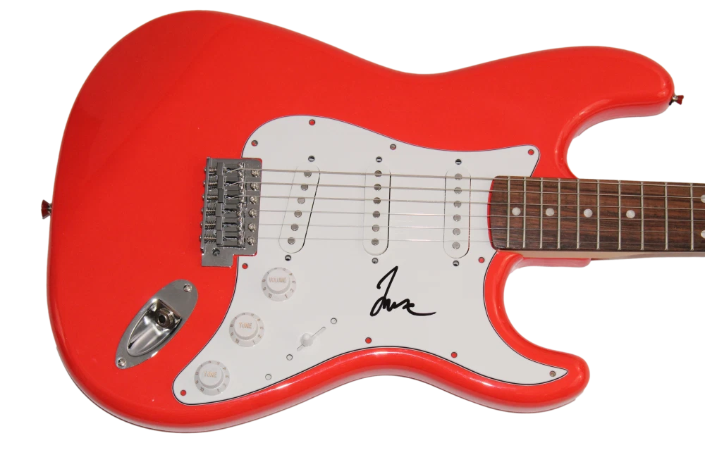 TAYLOR HAWKINS SIGNED AUTOGRAPH RED FENDER ELECTRIC GUITAR FOO FIGHTERS W/ JSA