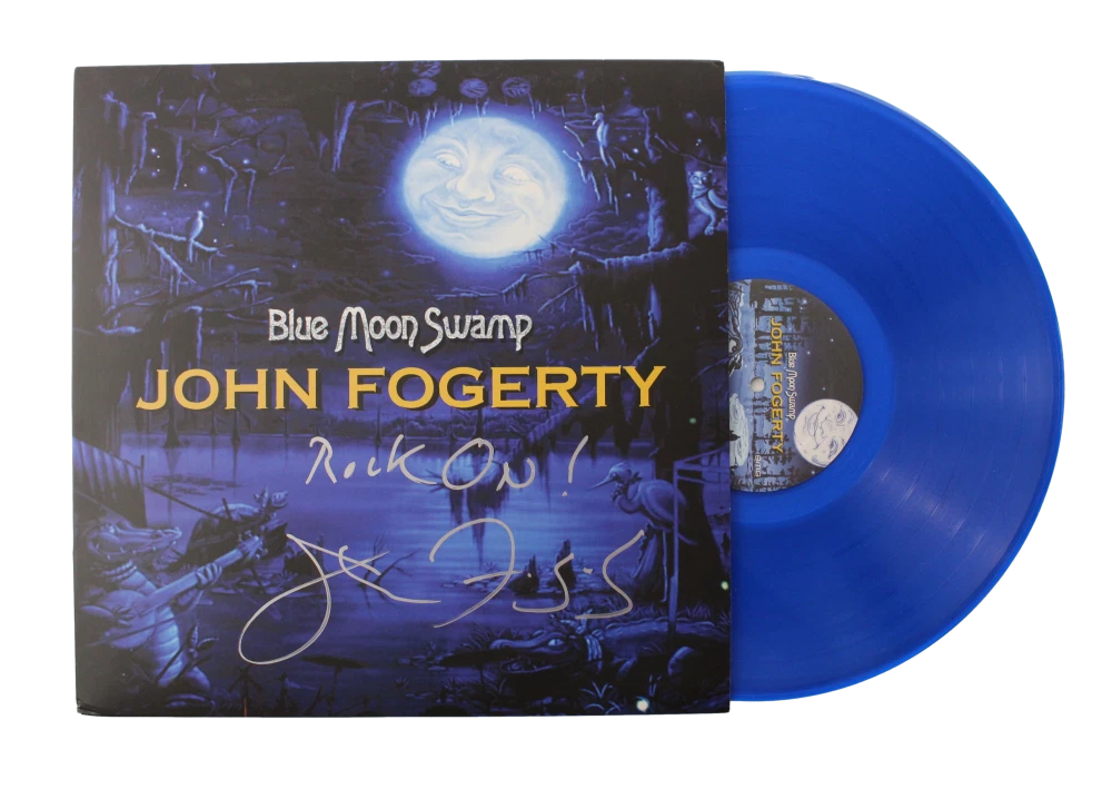 JOHN FOGERTY SIGNED AUTOGRAPH ALBUM VINYL RECORD - CCR BLUE MOON SWAMP JSA COA