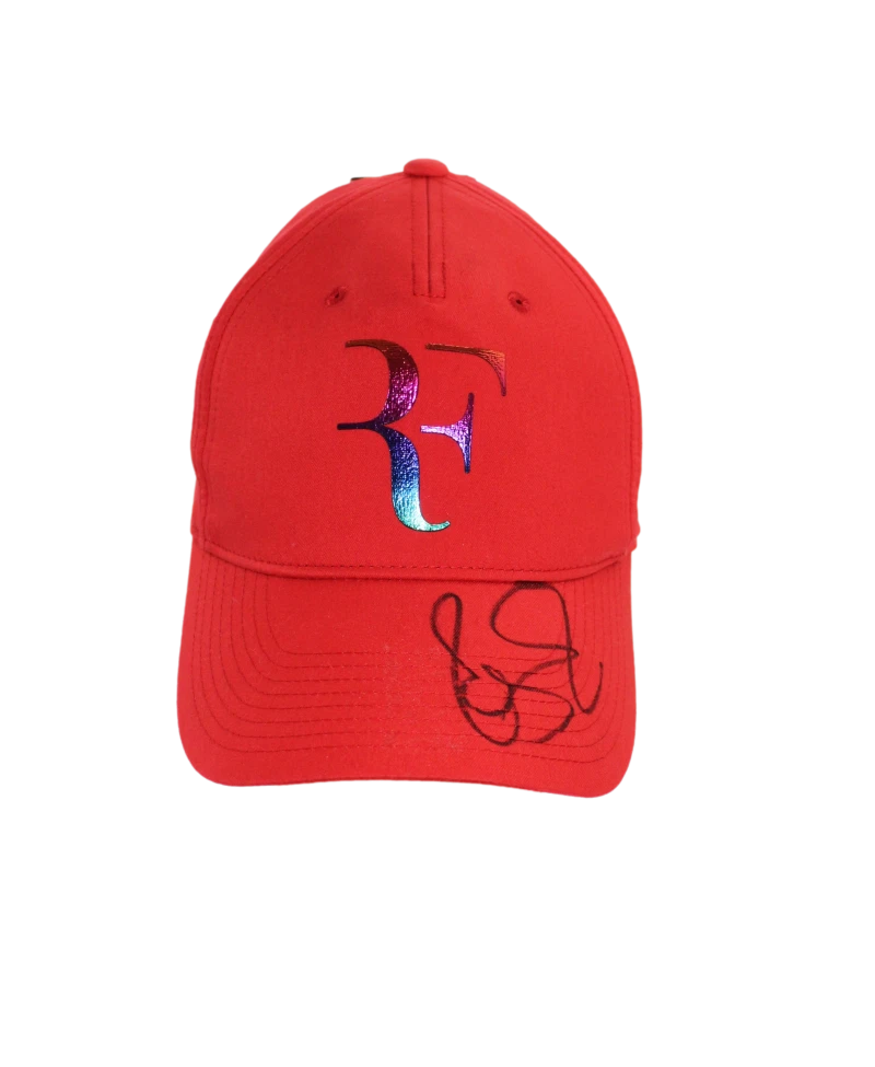 ROGER FEDERER SIGNED AUTOGRAPH UNIQLO RF TENNIS HAT CAP WIMBLEDON LEGEND PSA COA