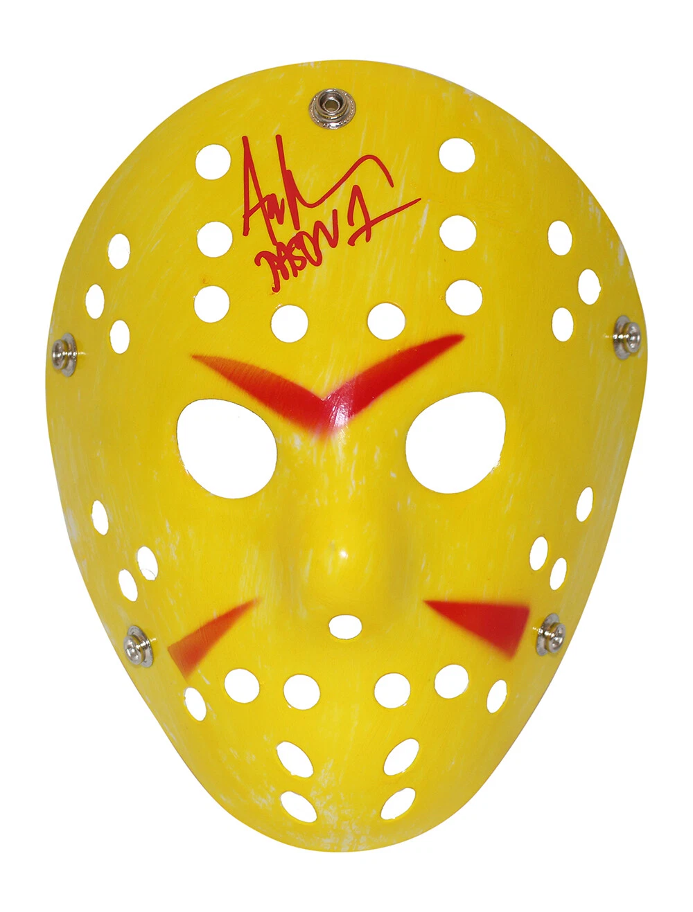 ARI LEHMAN AUTOGRAPHED/SIGNED FRIDAY THE 13TH YELLOW MASK JASON BECKETT 36377 COLLECTIBLE MEMORABILIA