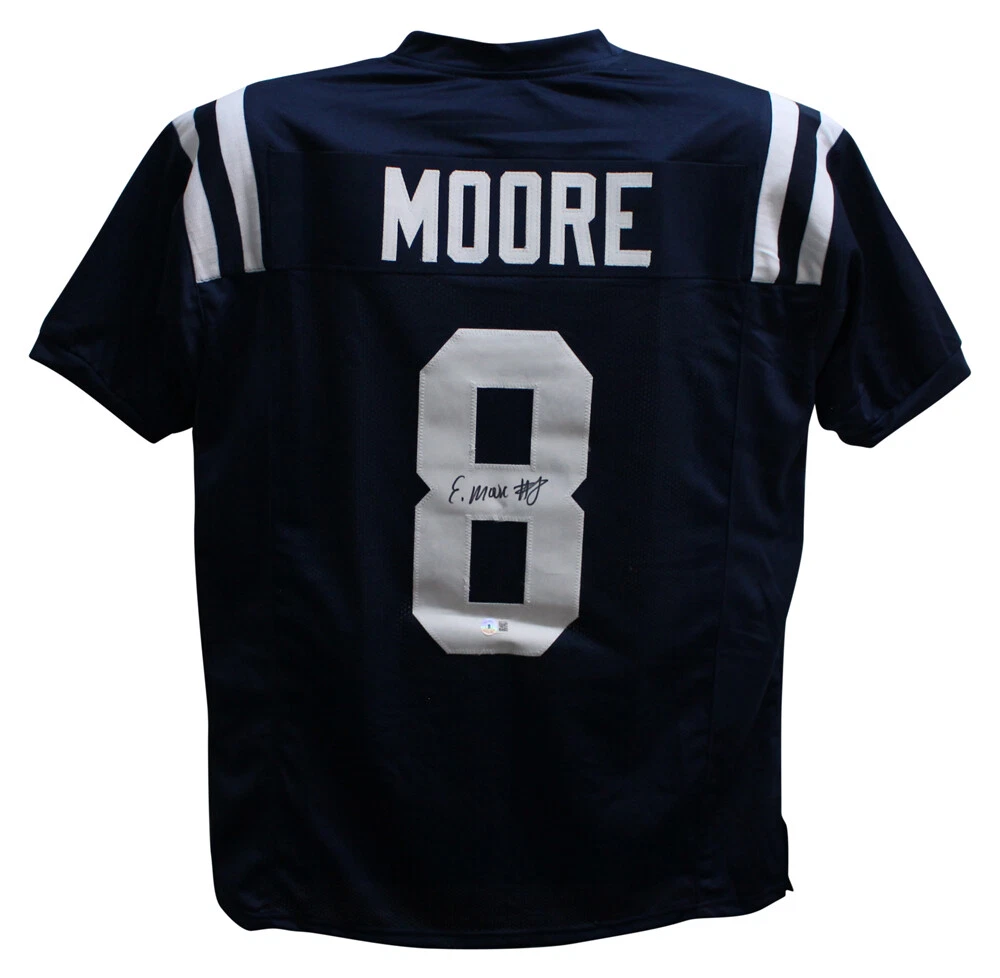 Elijah Moore Autographed/Signed College Style Blue XL Jersey Beckett 34811