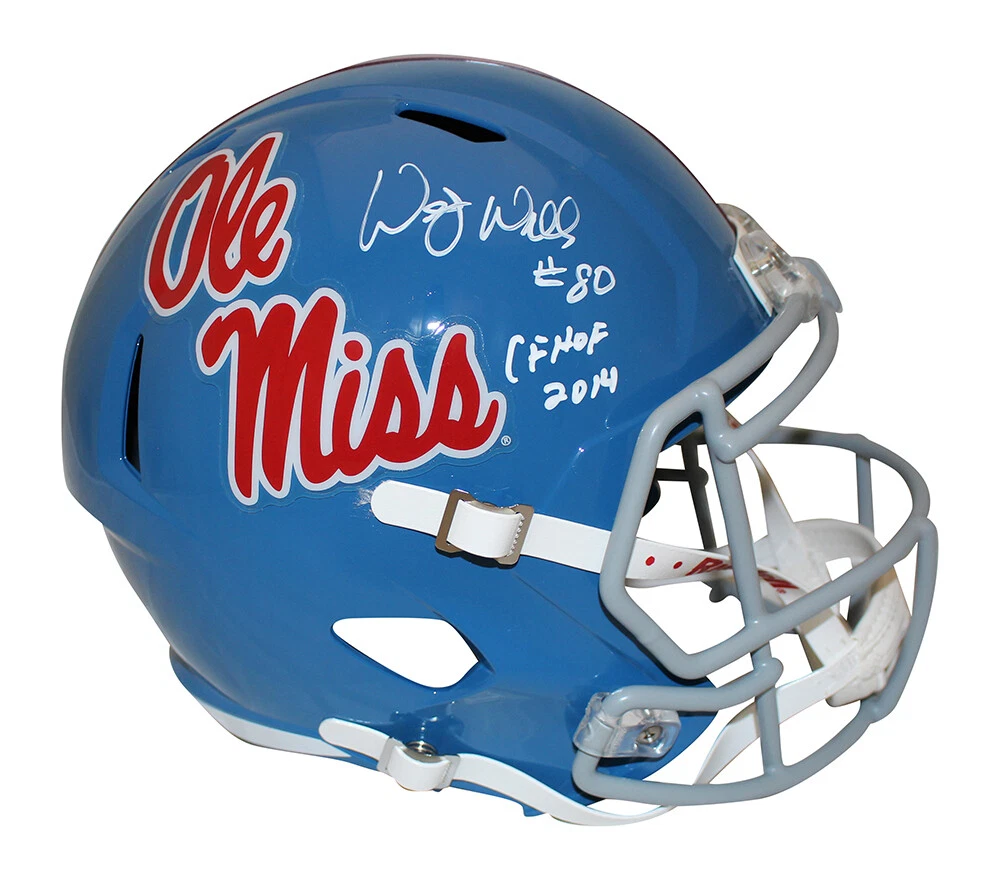 Wesley Walls Autographed Ole Miss Rebels F/S Speed Helmet CHOF Beckett 34949
