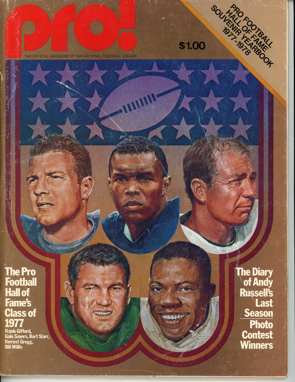 1977-78 Pro! Magazine Pro Football Hall Of Fame Souvenir Yearbook 37430