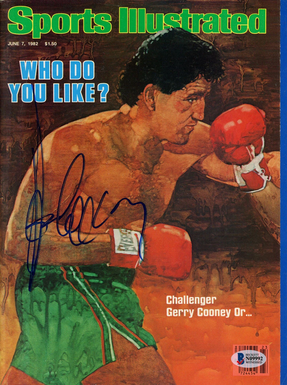 Gerry Cooney Signed Boxing Sports Illustrated Magazine 6/7/1982 Beckett 42457