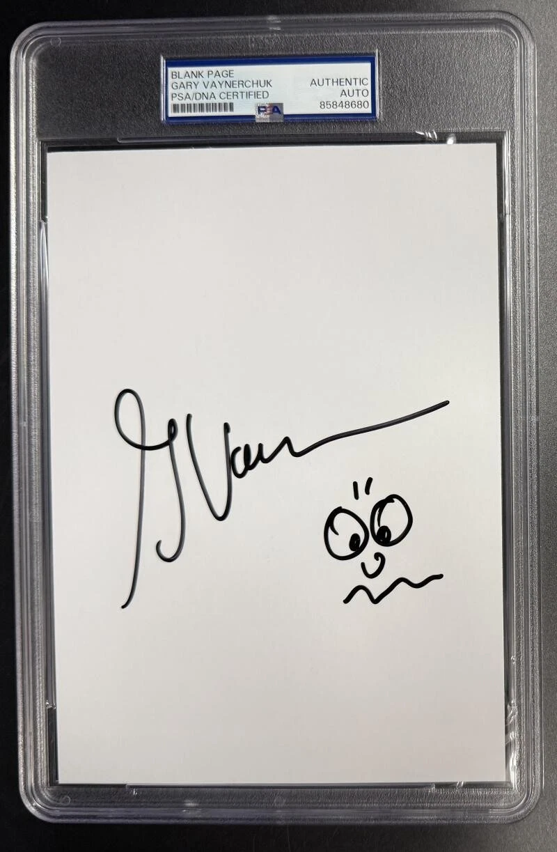 Gary Vee Vaynerchuk Signed Autograph PSA/DNA COA Slabbed Rare Face Sketch E