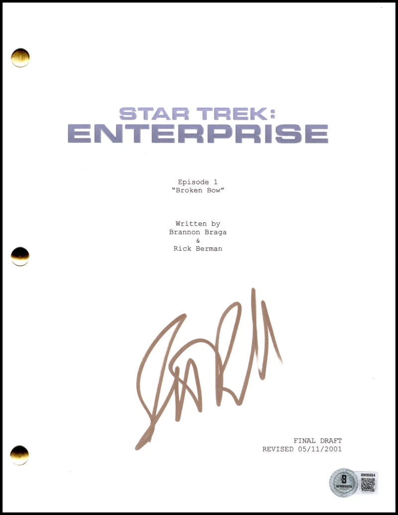 Scott Bakula Signed Autograph Star Trek Enterprise Script Screenplay Beckett COA