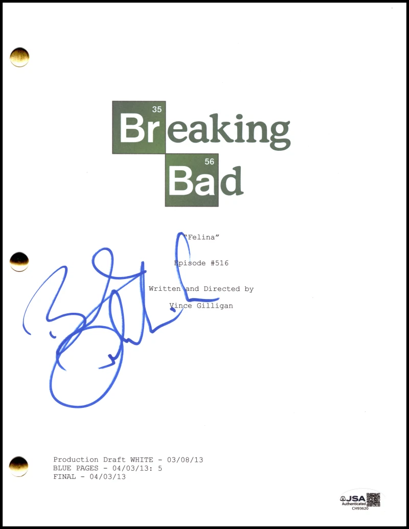 Bob Odenkirk Signed Autograph Breaking Bad Series Finale Script Screenplay JSA