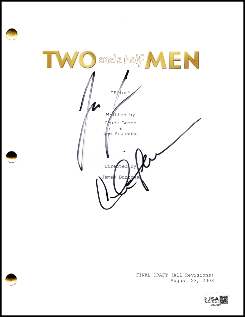 Jon Cryer & Charlie Sheen Signed Autograph Two and a Half Men Full Script w/ JSA