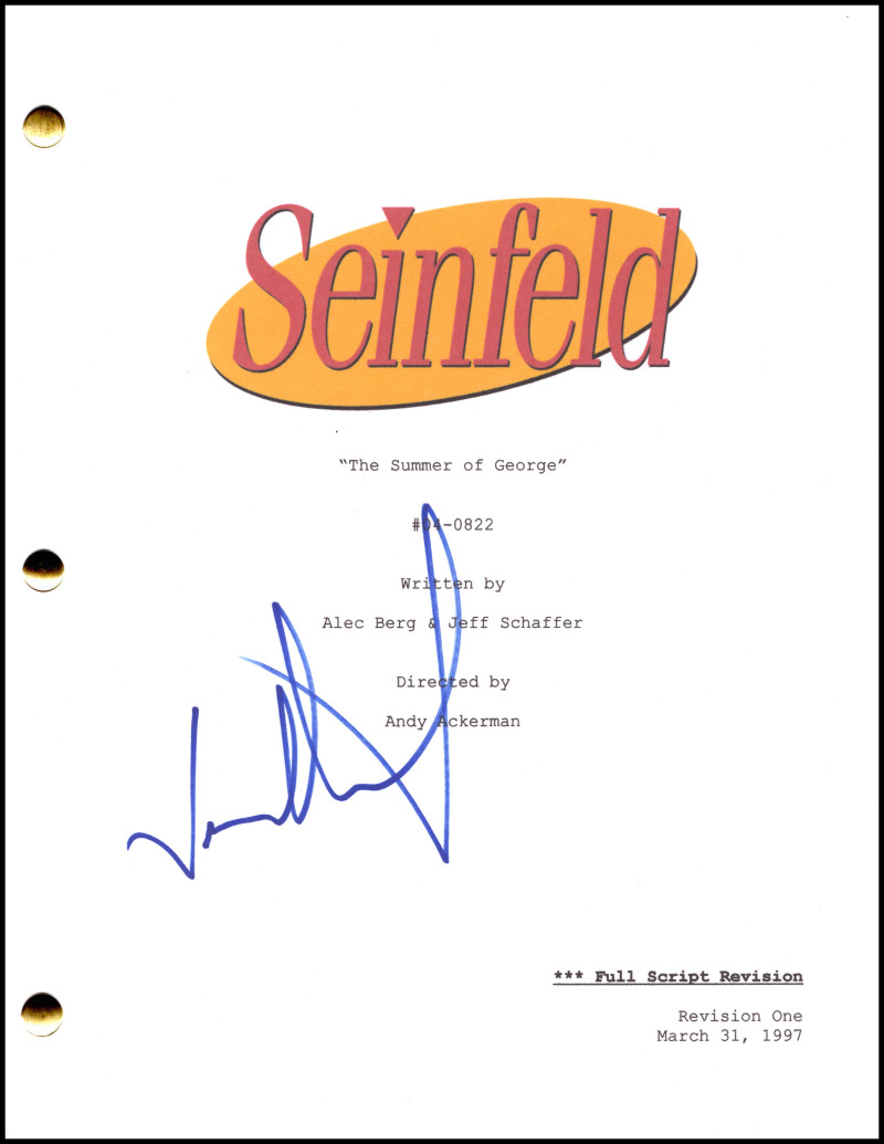 Jason Alexander Signed Autograph Seinfeld Summer of George Full Episode Script