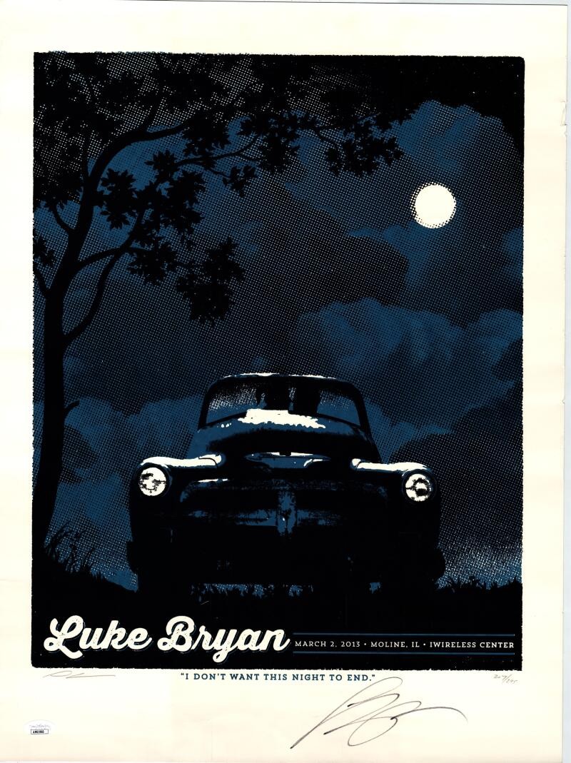 Luke Bryan Band Signed Autograph 18x24 Concert Tour Poster 2013 Chicago JSA COA