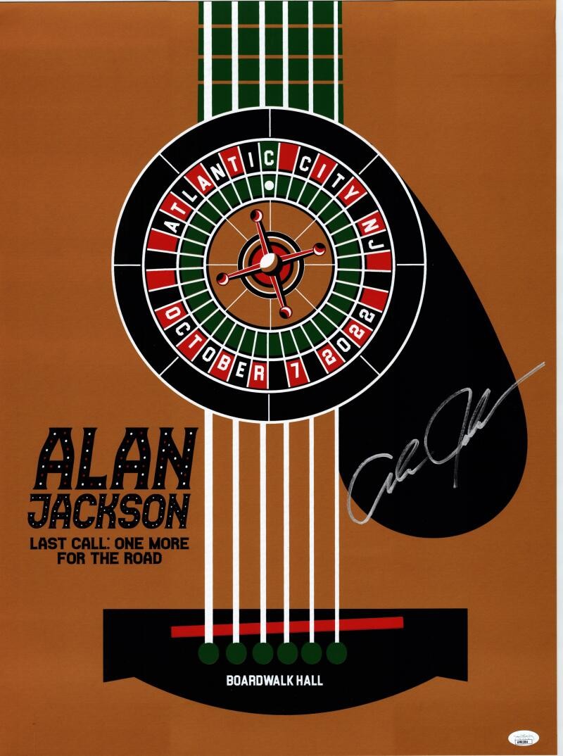 Alan Jackson Signed Autograph 18x24 Concert Tour Poster Last Call 2022 JSA COA