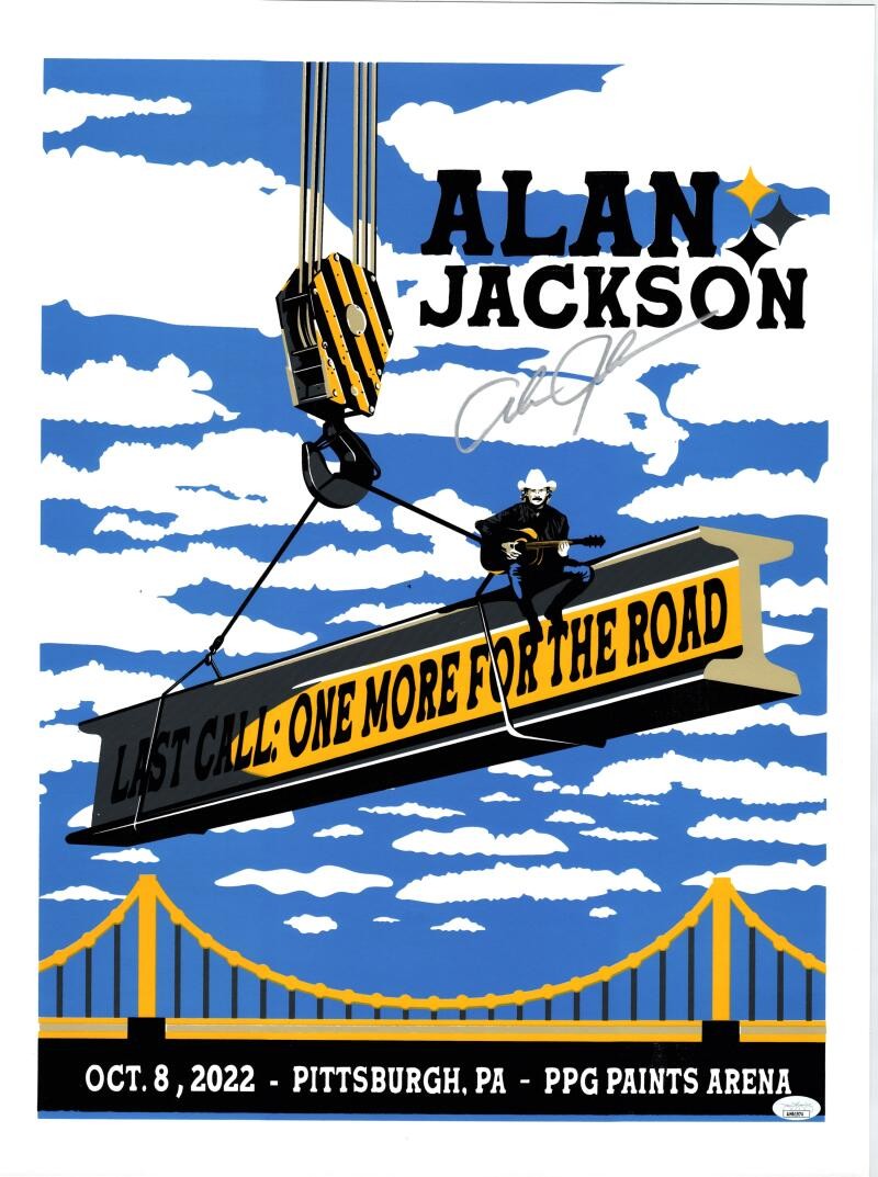 Alan Jackson Signed Autograph 18x24 Concert Tour Poster Last Call PA 2022 JSA