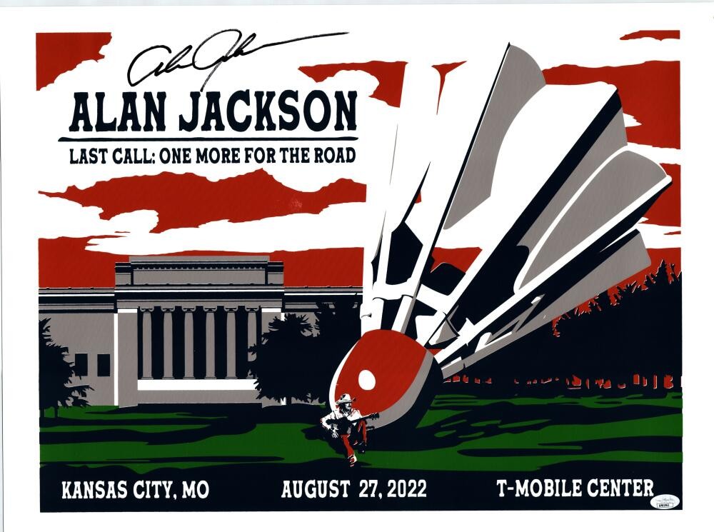 Alan Jackson Signed Autograph 18x24 Concert Tour Poster Kansas City 2022 JSA A