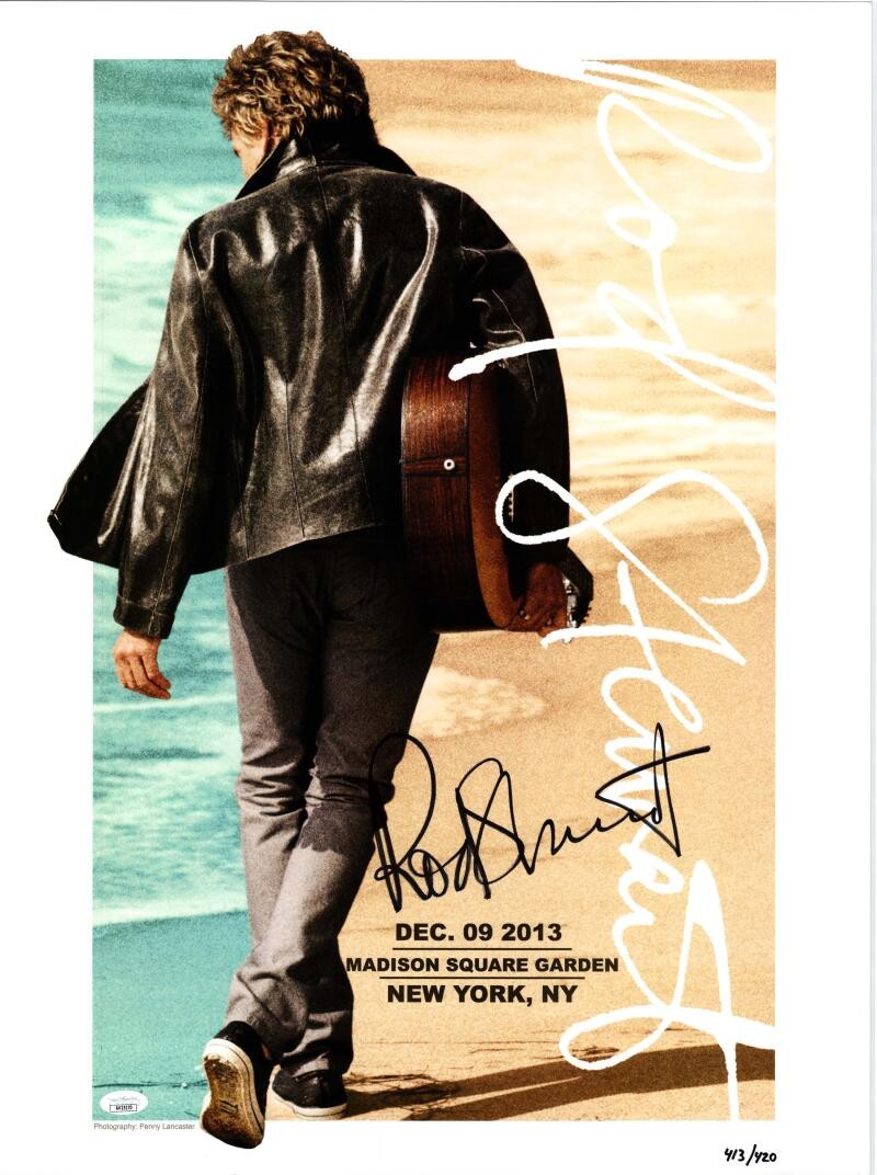 Rod Stewart Signed Autograph 18x24 Concert Tour Poster New York 2013 JSA COA MSG