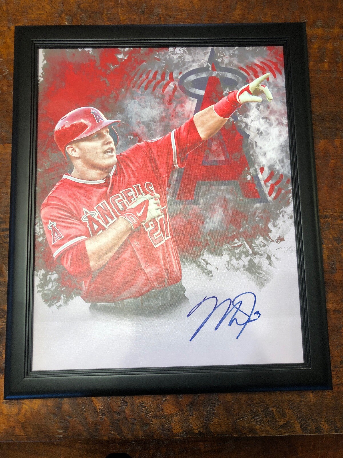 Mike Trout Signed 16x20 Canvas Photo JSA Coa Autographed Angels