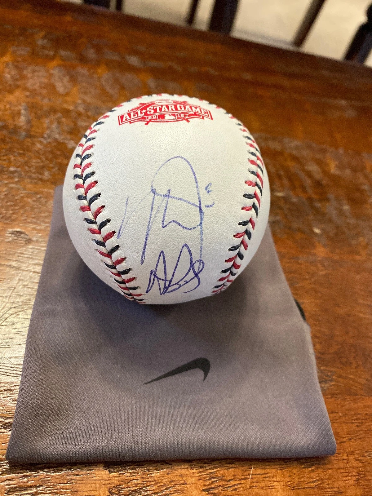 Mike Trout Albert Pujols Dual Signed 2015 All Star Baseball PSA DNA Coa Angels