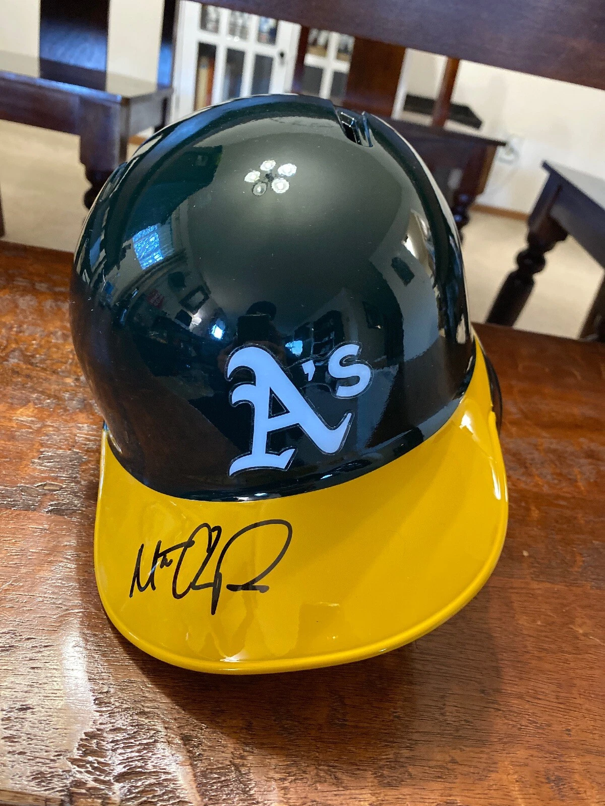 Matt Chapman Signed Full Size Batting Helmet Beckett BAS Coa Oakland A’s Auto