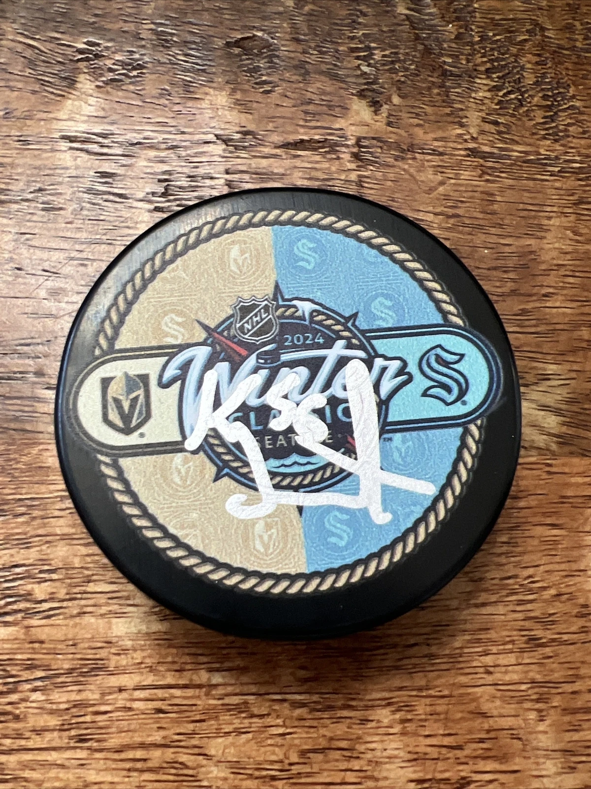 Kailer Yamamoto Signed Winter Classic Puck JSA Coa Seattle Kraken Autographed