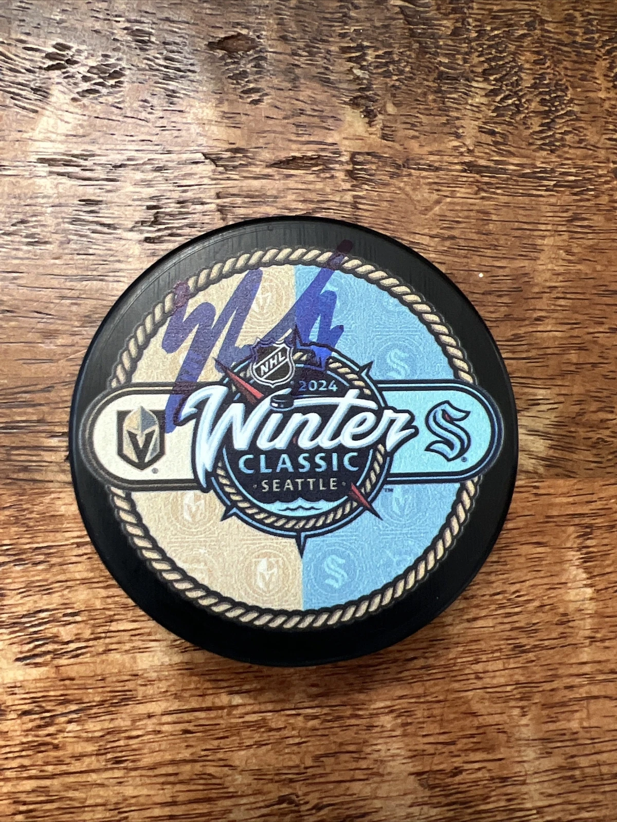 Yanni Gourde Signed Winter Classic Puck JSA Coa Seattle Kraken Autographed