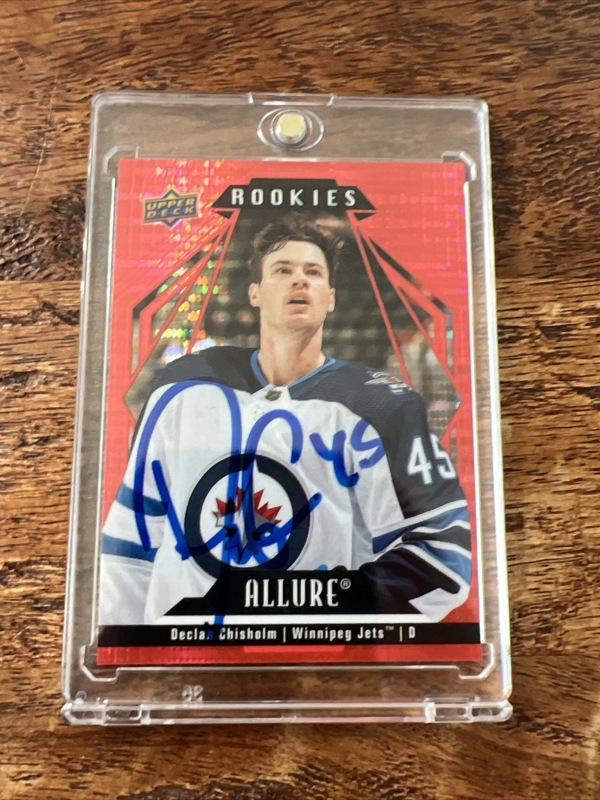 Declan Chisholm IP Signed Upper Deck Allure RC Card PSA DNA  Autographed Jets