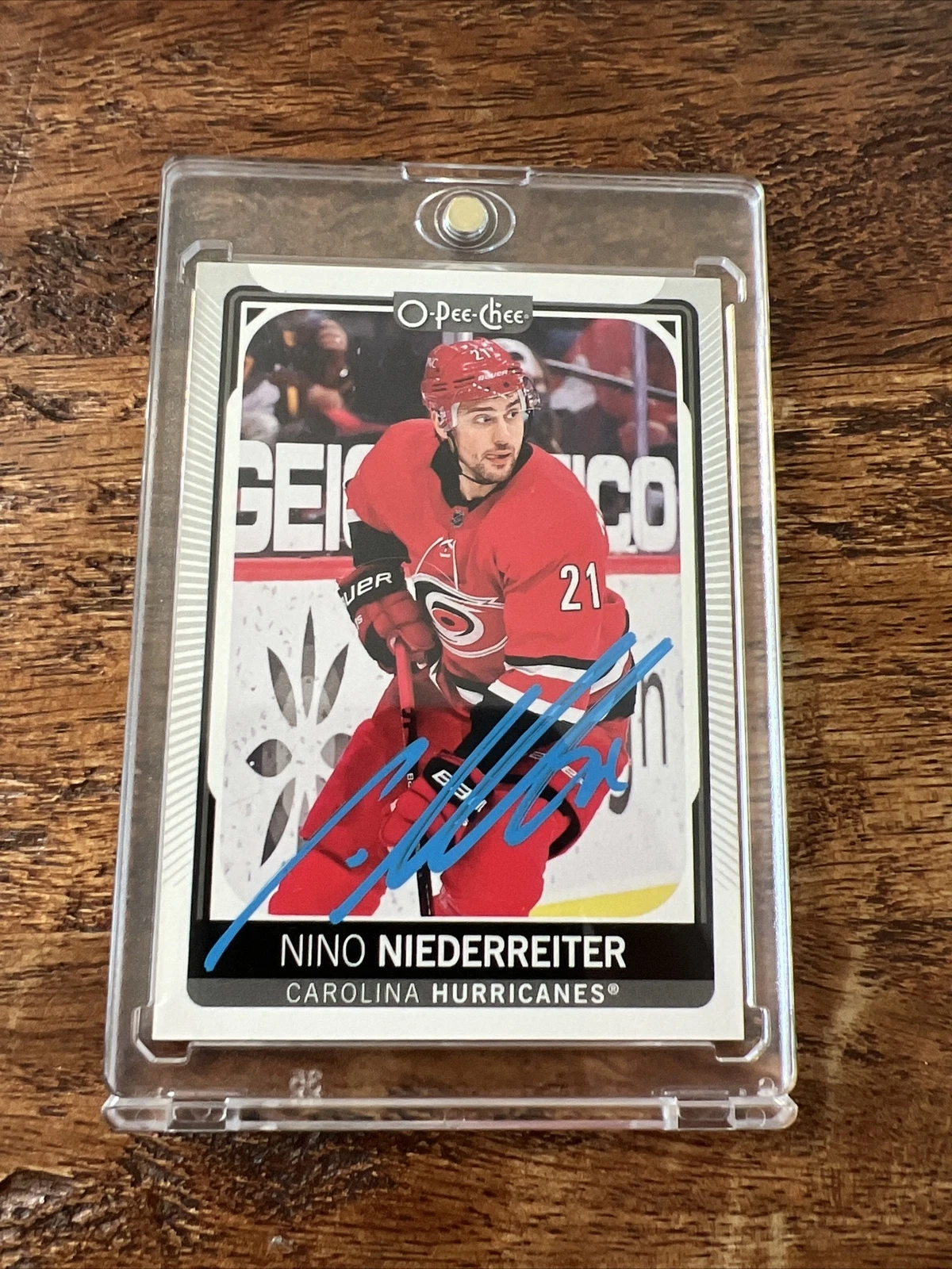 Nino Niederreiter IP Signed O Pee Chee Card PSA DNA  Autographed Hurricanes