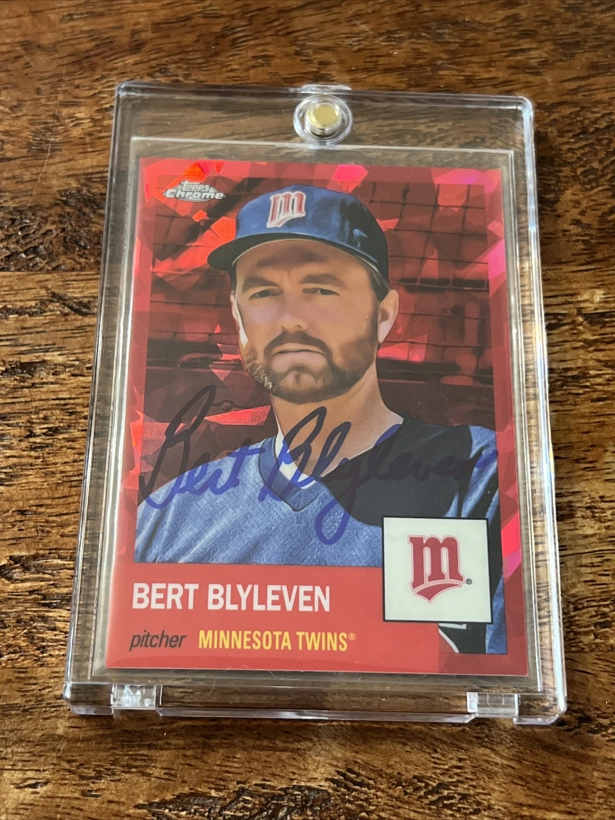 Bert Blyleven IP Signed Topps Chrome Atomic Red Card Psa Dna Autographed Twins