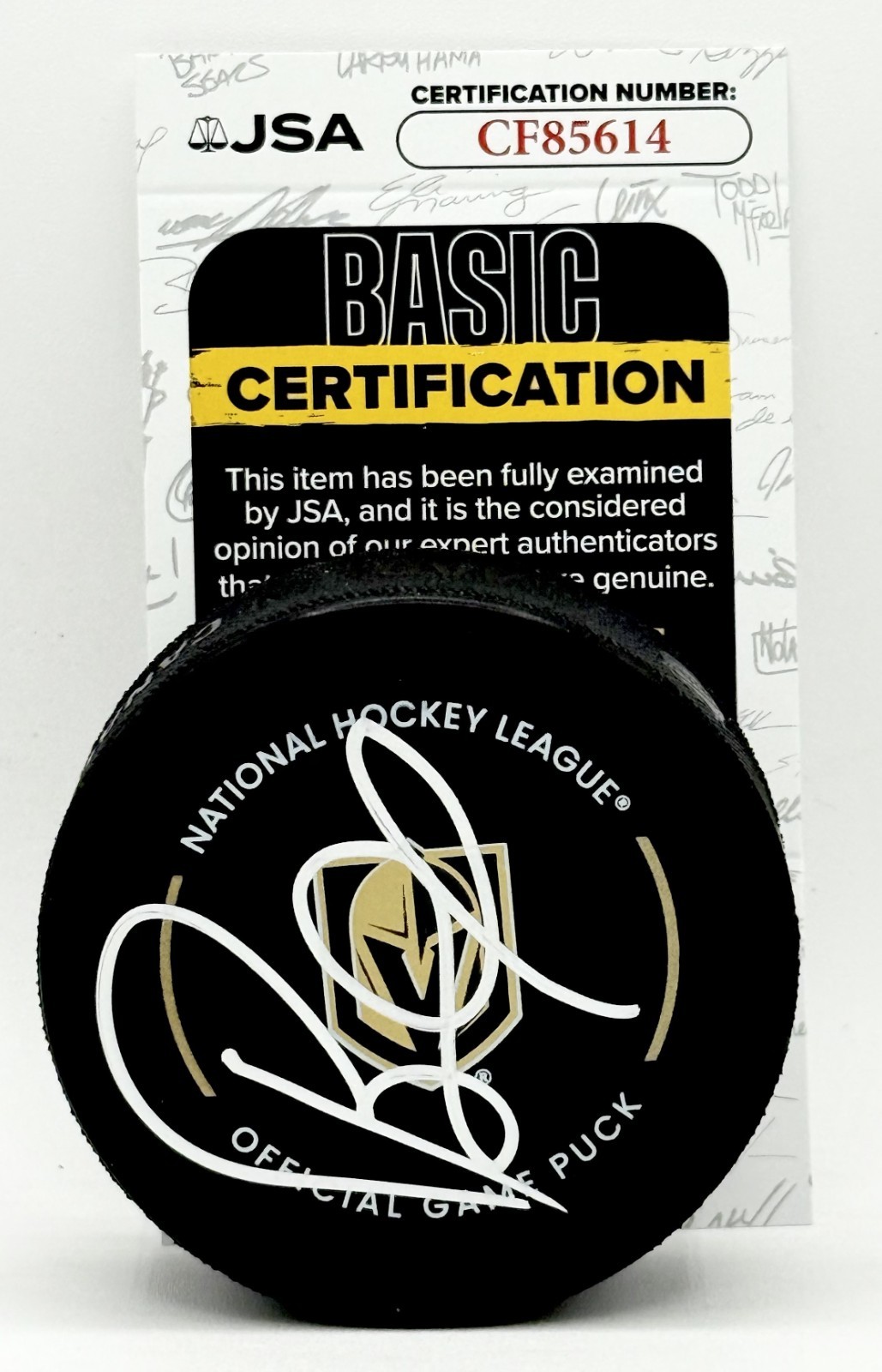 Bruce Cassidy signed Vegas Golden Knights Official Game Puck autographed JSA