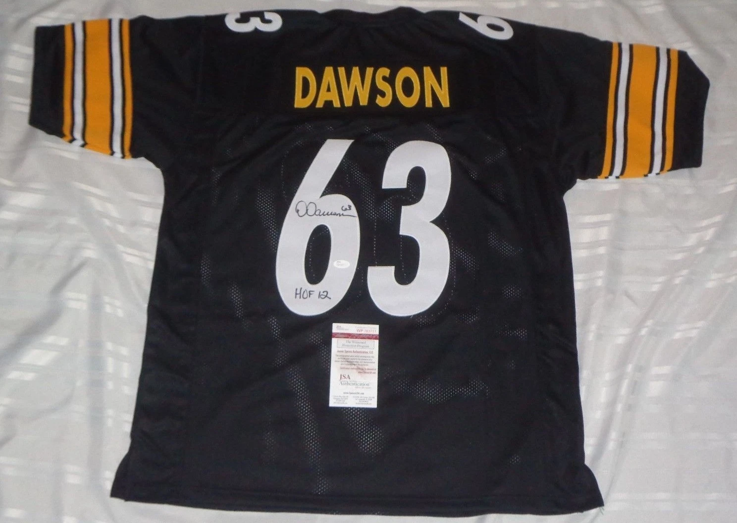 Dermontti Dawson signed Pittsburgh Steelers jersey autographed HOF JSA Witnessed